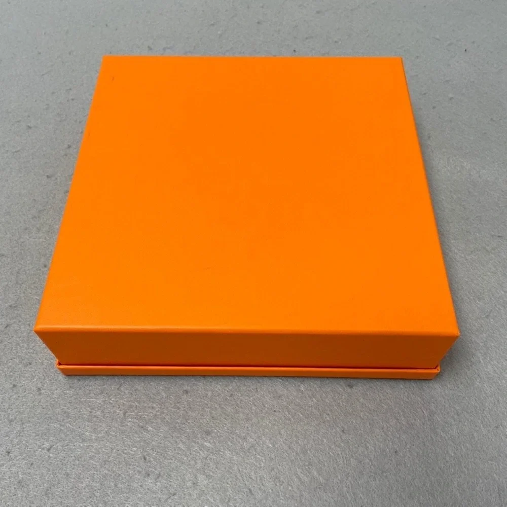 Hermes Packaging Set Orange Box Dust Bag Ribbon Tissue Paper 7.5x7.5x2.25